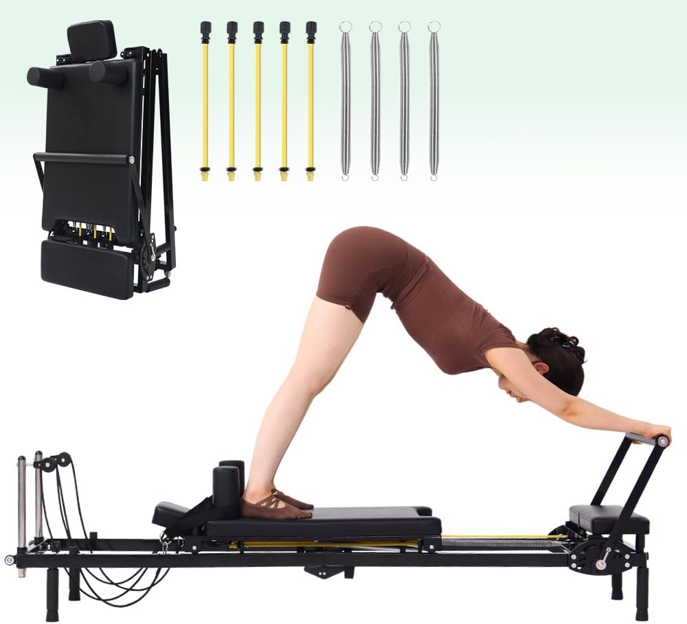 جهاز بيلاتس ريفورمر قابل للطي، - مراجعة Home Gym Resistance Machine وسعره