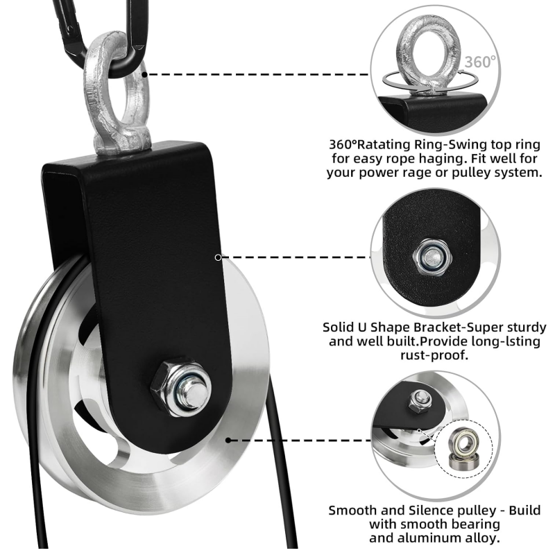 1 قطعة بكرة كابل من سبيكة الأل - مراجعة Home Gym Diy Pulley System وسعره