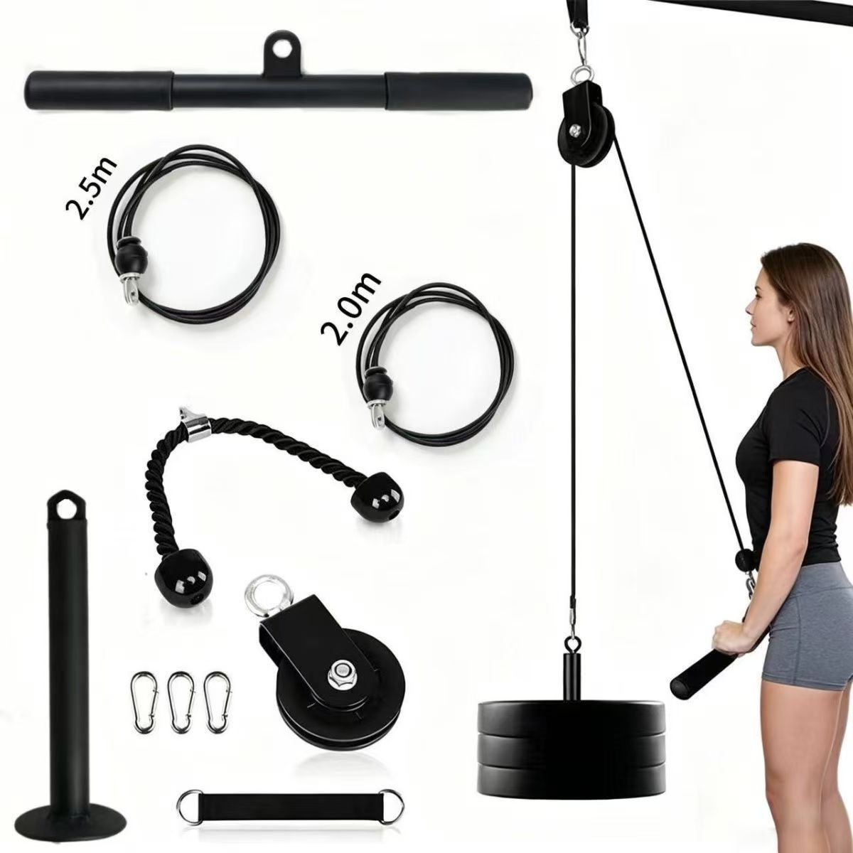 مجموعة كاملة لصالة الألعاب الر - مراجعة Home Gym Diy Pulley System وسعره