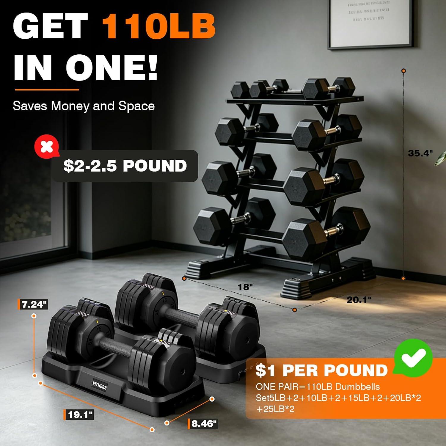 مجموعة دمبلز قابلة للتعديل، وز - مراجعة Home Gym Custom وسعره