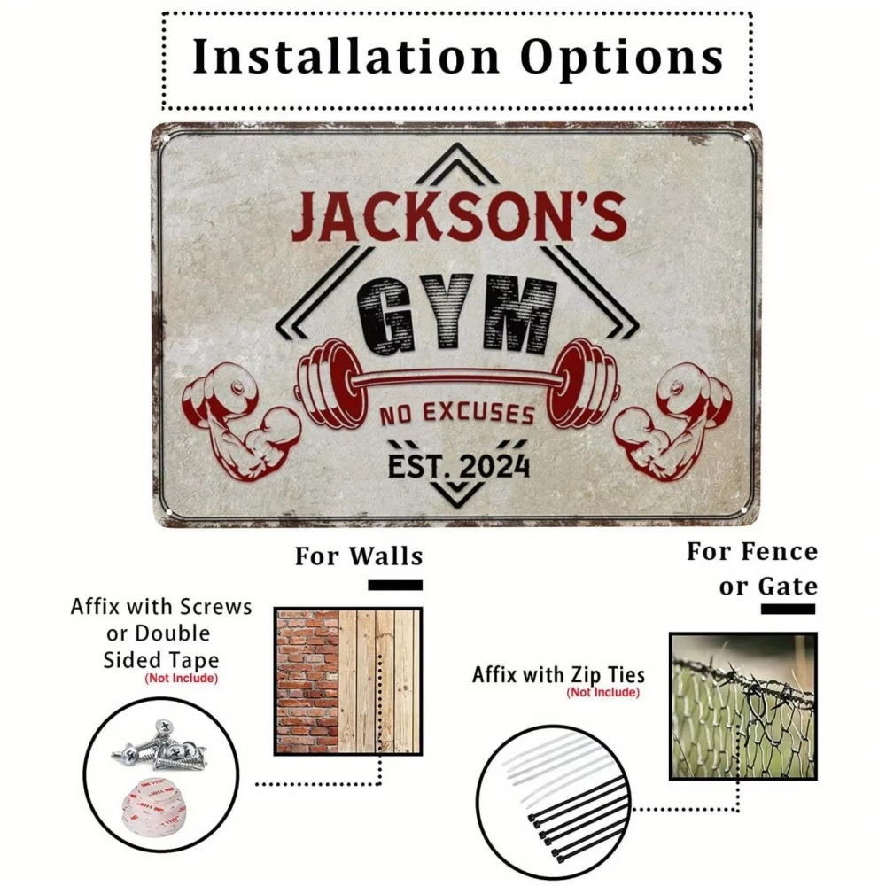 لافتة رياضية مخصصة بتصميم عتيق - مراجعة Home Gym Names وسعره