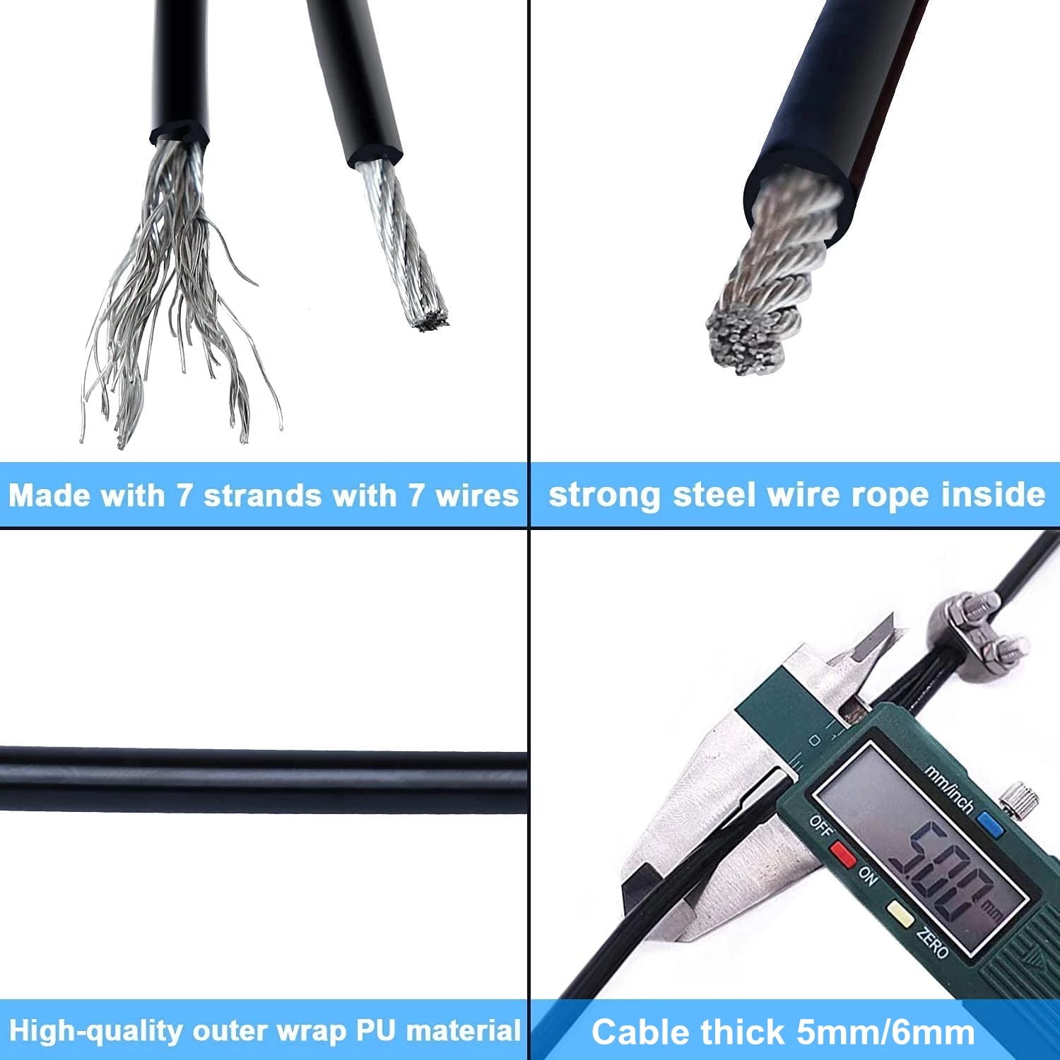 100 متر 4/5/6 مللي متر سميكة ا - مراجعة Home Gym Cable وسعره