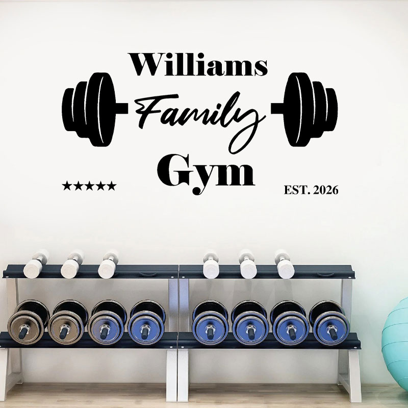 ملصق جداري مخصص باسم العائلة ل - مراجعة Home Gym Names وسعره