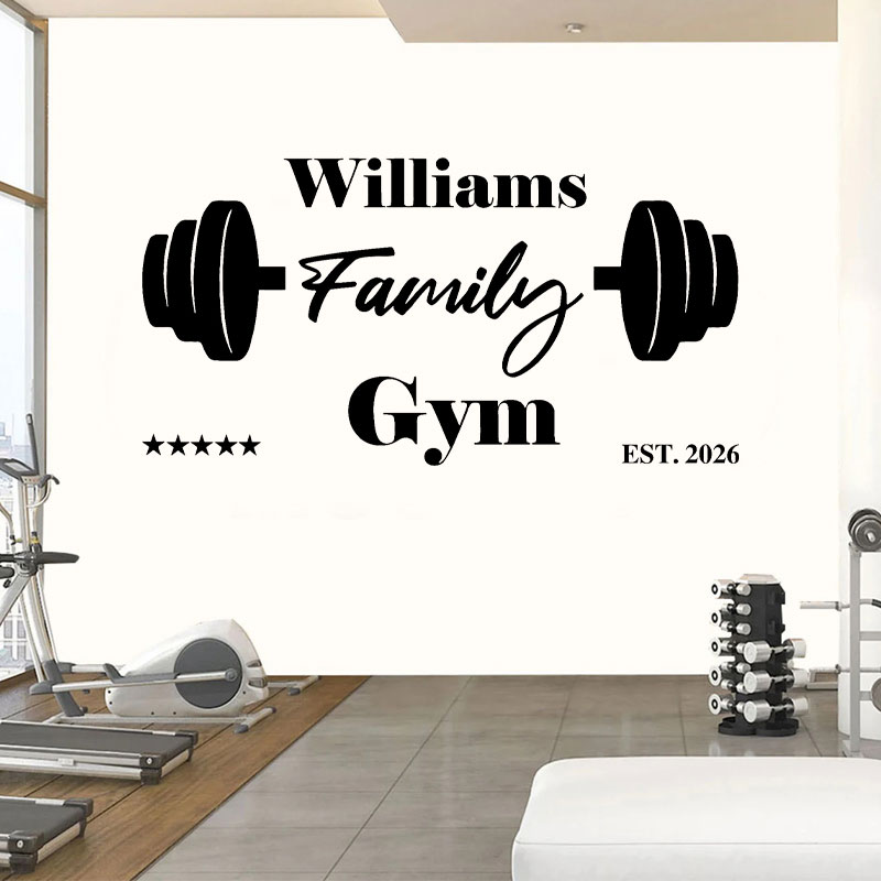 ملصق جداري مخصص باسم العائلة ل - مراجعة Home Gym Names وسعره